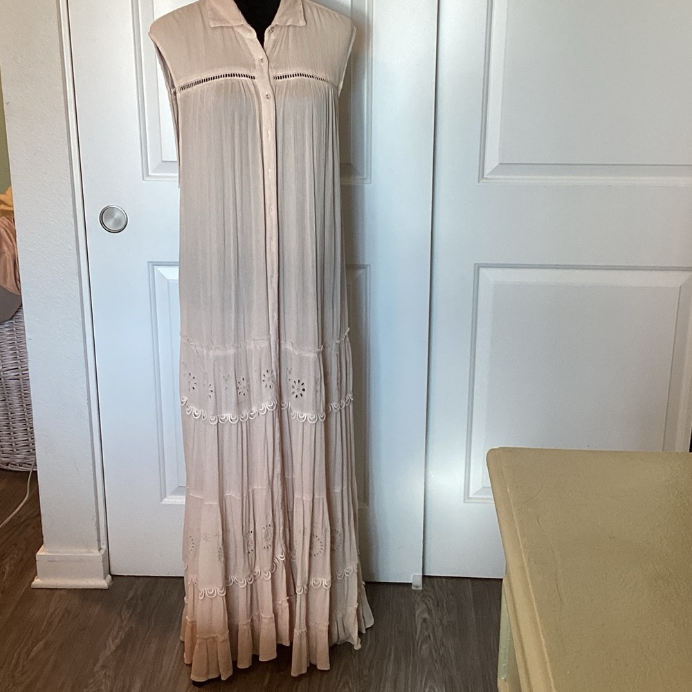 Free People Chic Cream Maxi Dress XS